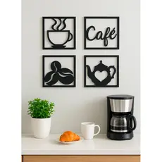 Kit Quadros Decorativos Cantinho Café Cozinha 12x12cm