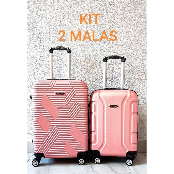 kit 2 Malas viagem (Bordo) + (Despacho) ABS tamanhos nas variações