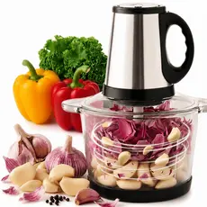 Picador De Alimentos Moedor Elétrico Triturador Potente Carne Legumes Temperos Inox 110v/220V