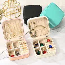 Atacado Porta Joia Com Kit 5/10/20 pcs Bolsa Para Viagem Portátil caixa de armazenamento bolsa anel colar Bom Presente