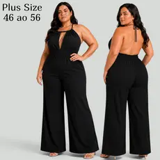 Macacão Plus Size Feminino Longo Macacão Longo Feminino Elegante Macacão Costa Nua Macacão Alfaiataria Feminino Macacao
