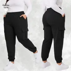 Calça Cargo Feminina Plus Size Calça Pantalona Feminina Preta Plus Size Calça Skinny Calça Cintura Alta Cargo Skinny