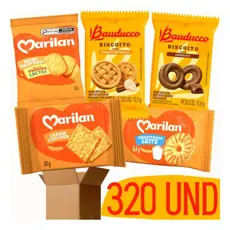 Kit 320 Biscoitos Sortidos Bauducco Marilan