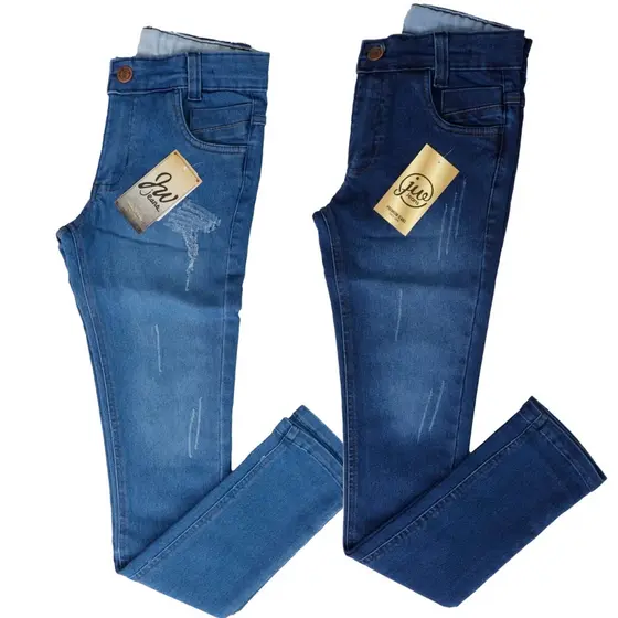 Kit 2 calças Jeans Masculino infanto juvenil 10 ao 16