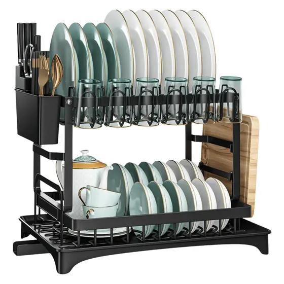 Escorredor De Louça Inox Com Porta Pratos Talheres Copos