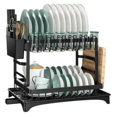 Escorredor De Louça Inox Com Porta Pratos Talheres Copos