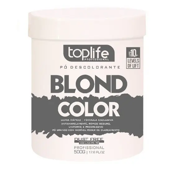 PÓ DESCOLORANTE WHITE BLOND COLOR DUST FREE TOPLIFE 500G