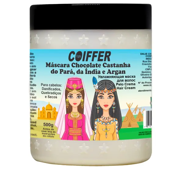 Máscara Chocolate Castanha do Pará, da Índia e Argan Coiffer 500g