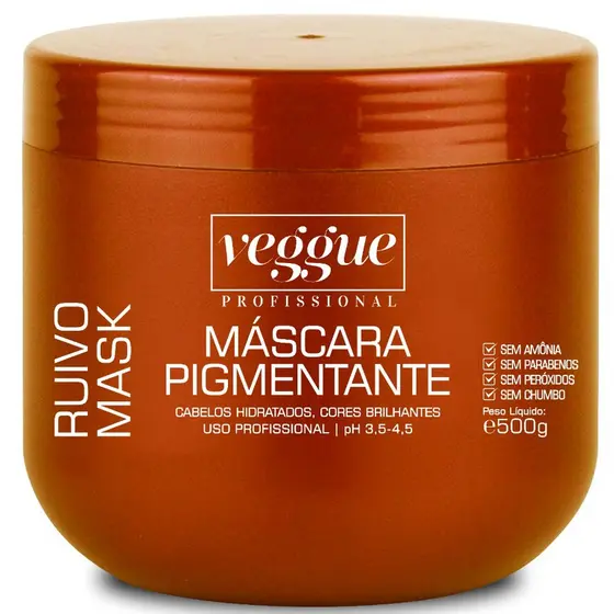 Máscara matizadora capilar tonalizante Ruivo Cobre veggue 500 ml