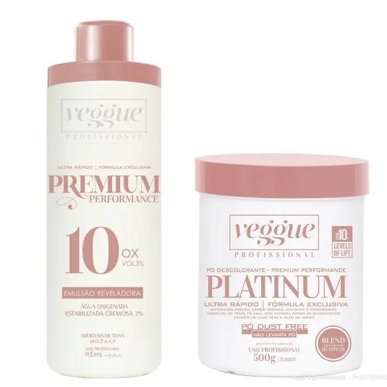 Pó descolorante + Água oxigenada 10 volumes