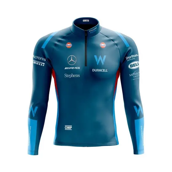 Camiseta Ciclismo Masculina Dryfit Proteção UV Bike MTB Speed F1 Azul
