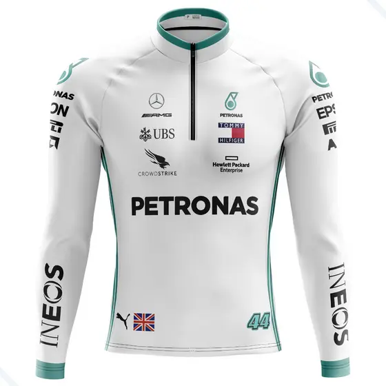 Camiseta Ciclismo Masculina Dryfit Proteção UV Bike MTB Speed F1 Branca