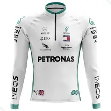 Camiseta Ciclismo Masculina Dryfit Proteção UV Bike MTB Speed F1 Branca