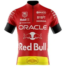 Camiseta Ciclismo Masculina Dryfit Proteção UV Bike MTB Speed Red Bull Vermelha