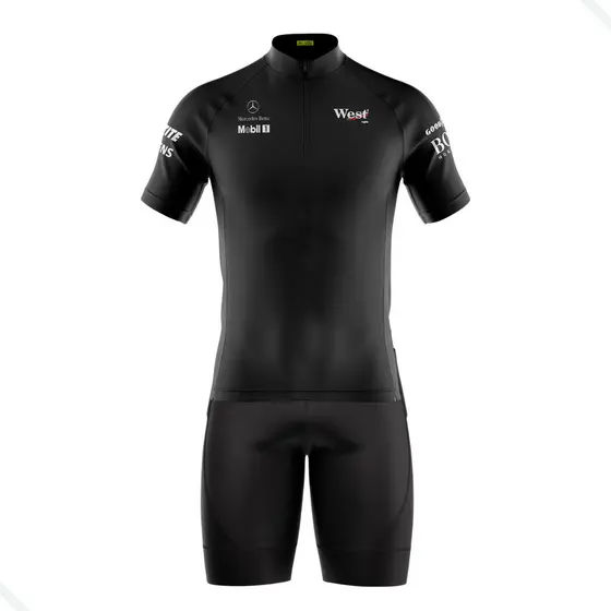 CONJUNTO CICLISMO MASCULINO BERMUDA E CAMISA PRETO UV 50+