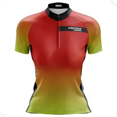Camisa Ciclismo Feminina Dry Fit com Proteção UV Bike MTB Speed Correias Laranja