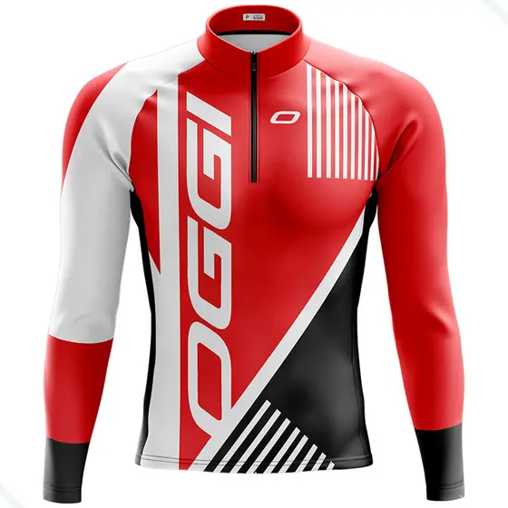 Camiseta Ciclismo Masculina Dryfit Proteção UV Bike MTB Speed Oggi Vermelha