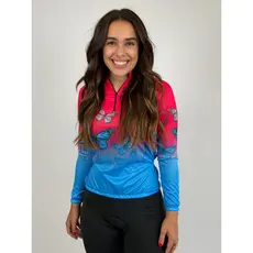 Camisa Ciclismo Feminina Dry Fit com Proteção UV Bike MTB Speed Borboletas
