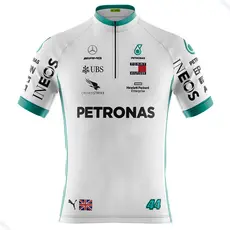 Camiseta Ciclismo Masculina Dryfit Proteção UV Bike MTB Speed Manga Curta Petronas Branca