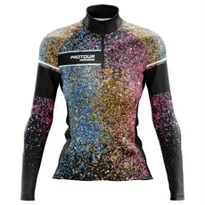 Camisa Ciclismo Mountain bike Feminina Pro Tour Glitter dry fit protecao uv + 50
