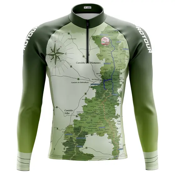 Camiseta Ciclismo Masculina Dryfit Proteção UV Bike MTB Speed Manga Longa Estrada Real