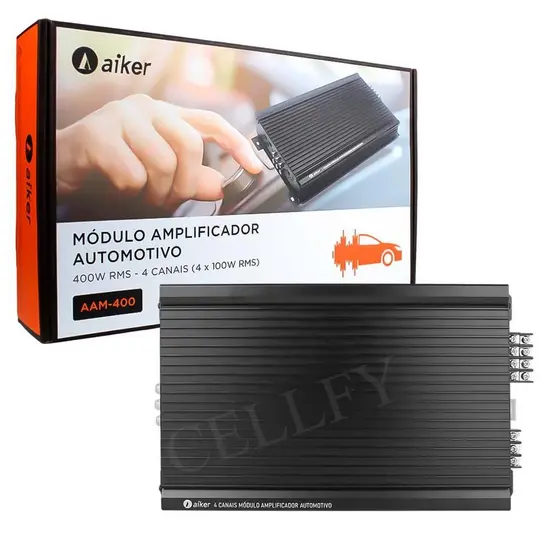 Módulo Amplificador Som Automotivo 400W RMS 4 Canais Potente Função Bridge Som Carro Profissional Bivolt