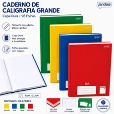 Caderno de Caligrafia Grande Brochura 96fls Capa Dura
