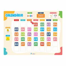 Quadro Calendário Infantil Interativo Educativo Permanente Para Fixação Na Parede Montessori Datas Estações Clima Meses