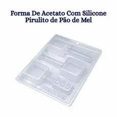 Forma De Acetato Com Silicone Pirulito Pão De Mel Quadrado Médio (9817) - BWB Doces Confeitaria