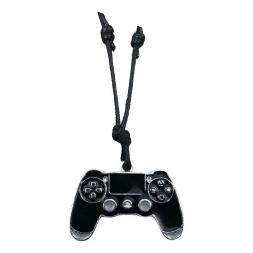 Cordão Colar Com Pingente Controle Ps4 Nerd Geek Preto Novo