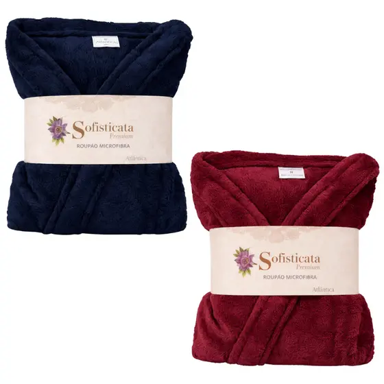 Kit 2 Roupões - Roupão Plush Microfibra Unisex Adulto.