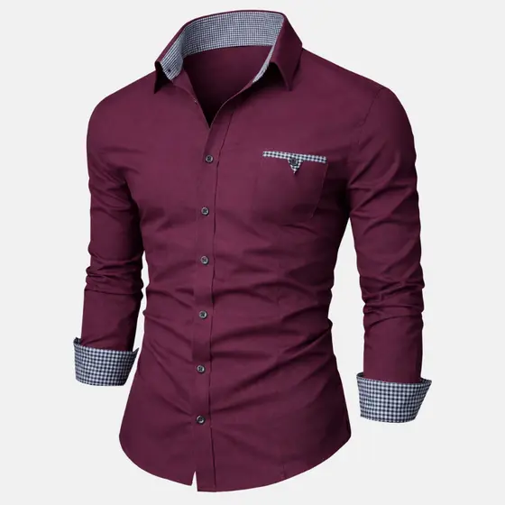 Camisa Masculina Manga Longa Slim Original Com 8% Elastano