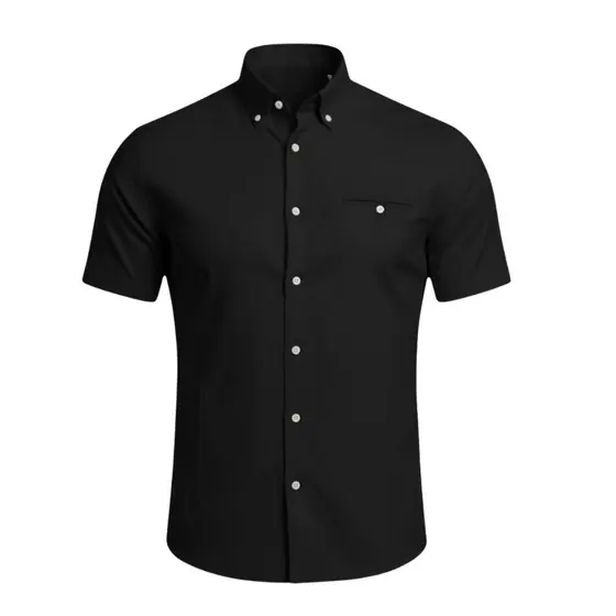 Camisa Masculina Manga Curta Com Elastano - Camisa para Escritório, Igreja e Trabalho