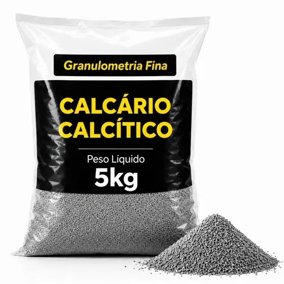 Calcário Calcítico Granulado 5kg - 1,5mm | Suplemento Mineral p/ Galinhas, Peixes, Suínos e Equinos
