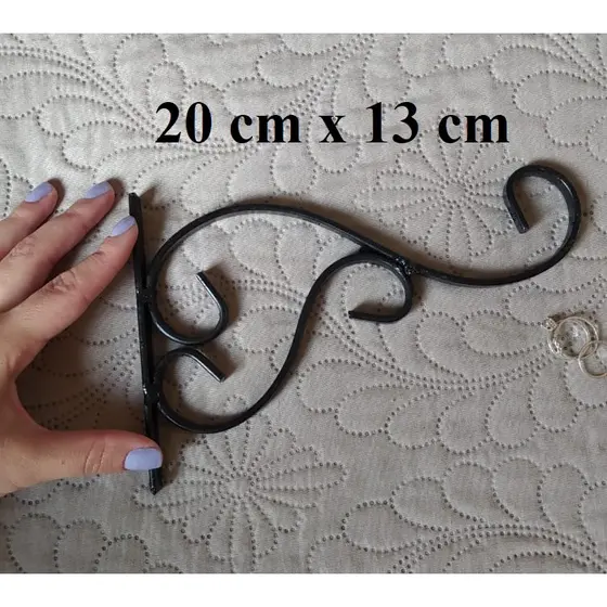 2 Suporte para flores pendurar flor varanda gancho suspenso cantoneira mão francesa 20 cm