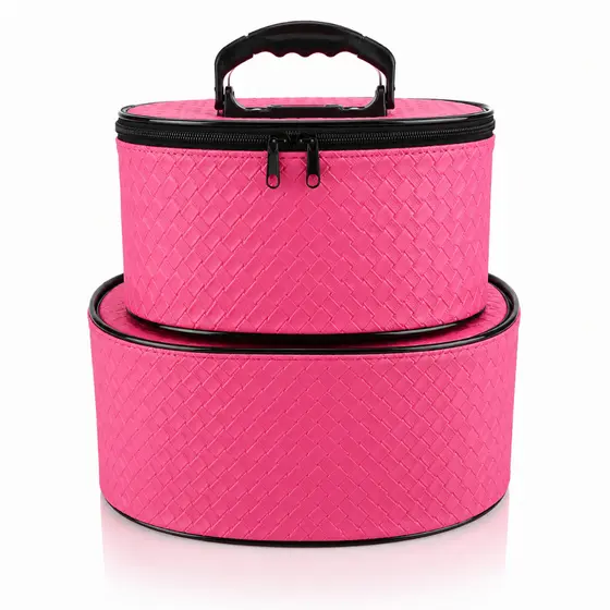 Kit 2 Maletas Frasqueiras com ZIPER Make up Viagens