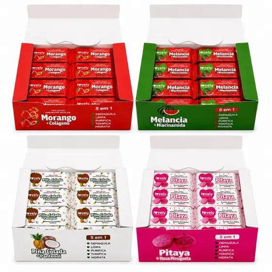 Box Caixa Mini Lenços Umedecidos Para Cuidados Diários Lovely 40 unidades