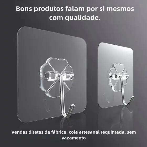10 OU 20 Gancho Adesivo Parede Multi Funcional Autocolante Casa Cozinha Quarto Banheiro Organizado