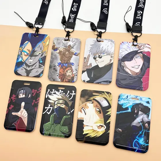 Naruto Anime Cartoon lanyard card Capa Do Cartão De Identificação/Nome Tag Acesso Funcionário Homens