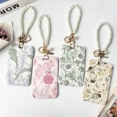 Alívio Porta-Cartões Com Flor Pequena E Fresca Fotocélula Lanyard 7 * 11cm