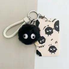 Ins Dust Spirit Keychain Com Nome Tag Do Estudante Capa Protetora Porta-Cartões Spirited Away De Trabalho Cartão Escolar Estojo Rígido Dura Padrão Simples