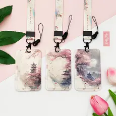Porta-Cartões De Estudante Estilo Chinês Bonito Anti-Perda De Ônibus E Metrô Capa De Proteção Do Cartão Nome