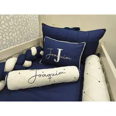KIT BERÇO PERSONALIZADO 6 pçs com 1 Trança - Padrão Americano - Percal 100% Algodão e Linho
