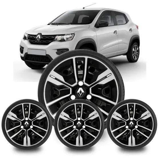 Jogo Calota Roda Aro 14 Kwid Outsider 2018 2019 2020 2022 2023