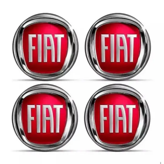 Jogo 4 Emblema Adesivo Calota Fiat Ford Chevrolet 48mm