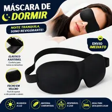 Máscara Para Dormir 3D Tapa Olhos Blackout Super Confortável Ajustável Para Descanso e Viagens
