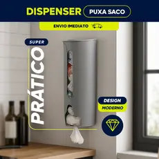 Dispenser Organiza Sacolas Puxa Sacos Lixo Parede E Cozinha E Meias