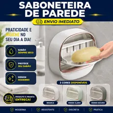 Saboneteira de Parede com Bandeja de Drenagem, Mantém o Sabonete Seco, Suporte de Sabão
