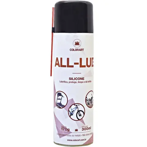 Silicone Colorart All Lub - Tubo 300 Ml lubrifica limpa protege e dá brilho às peças plásticas e couro
