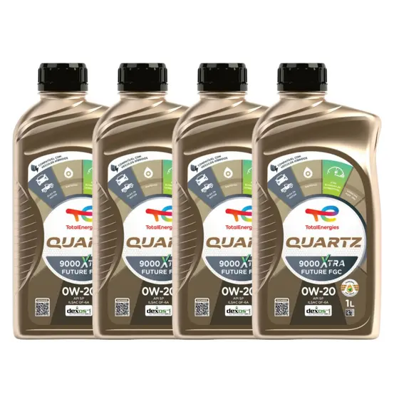 4 Óleo Lubrificante do Motor Total Quartz 9000 Future GF6 0W20 Api SN Sintético